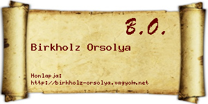 Birkholz Orsolya névjegykártya
